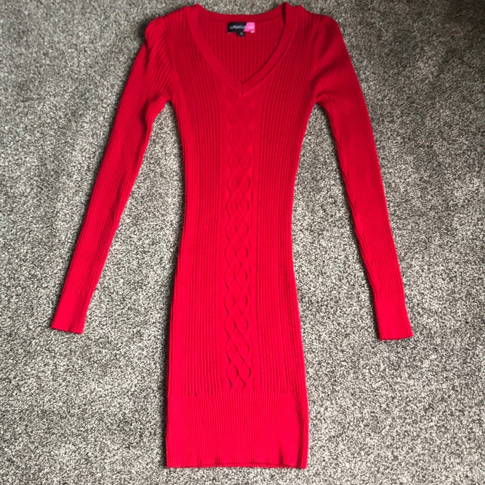 Red Sweater dress